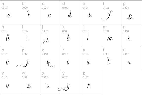 Good Script lowercase a-z preview