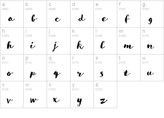 Goodlife Brush lowercase a-z preview