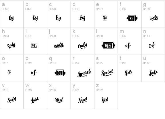 Goodlife Extras lowercase a-z preview