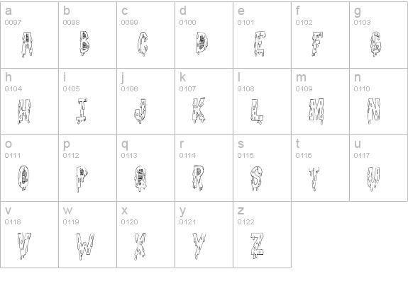 Goodnight Freak Regular lowercase a-z preview