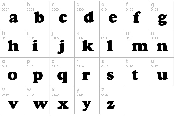 Gordo lowercase a-z preview