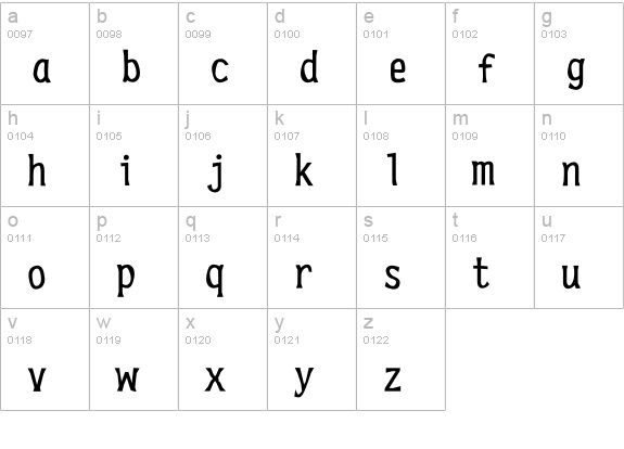 GothicBlond-Husky lowercase a-z preview
