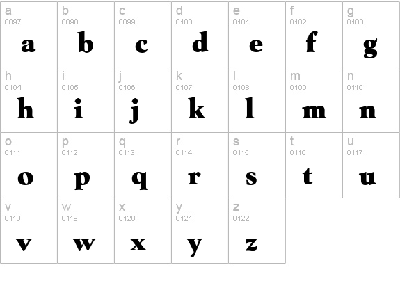 GoudySerial-Heavy-Regular lowercase a-z preview