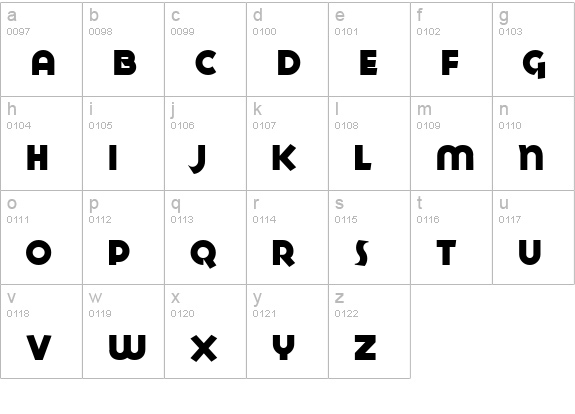 GoyaHeavy lowercase a-z preview