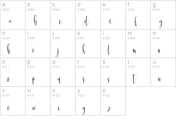 Gracelove lowercase a-z preview