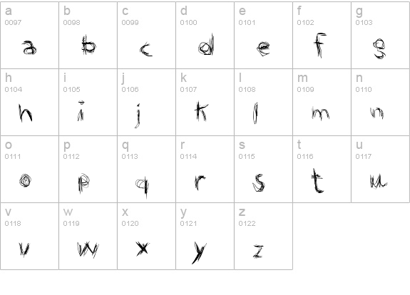 Graffio-Difensivo lowercase a-z preview