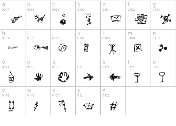 Graffio-Visivo lowercase a-z preview