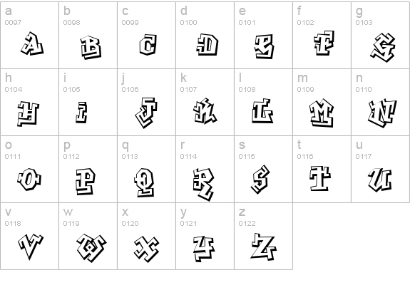 Graffiti Treat lowercase a-z preview