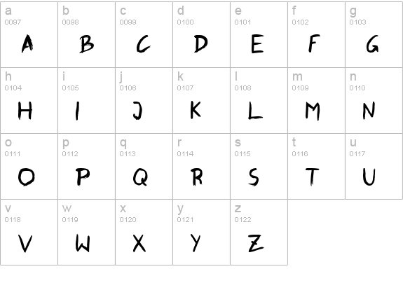 GraffitiPaintBrush lowercase a-z preview