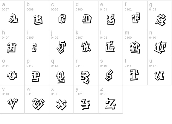 GraffitiTreat lowercase a-z preview