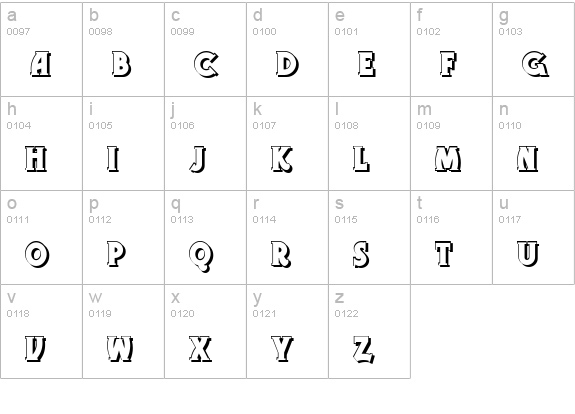 Gramophone Shaded NF lowercase a-z preview