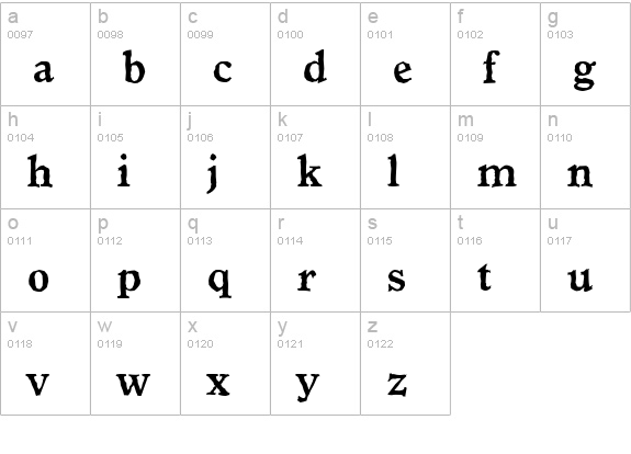 GranadaAntique-Bold lowercase a-z preview