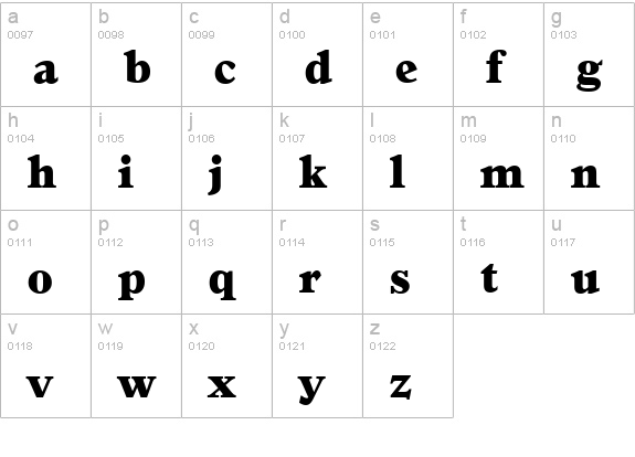 GranadaSerial-Heavy-Regular lowercase a-z preview
