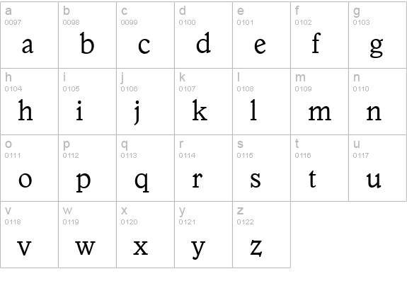 GranadaSerial-Light-Regular lowercase a-z preview
