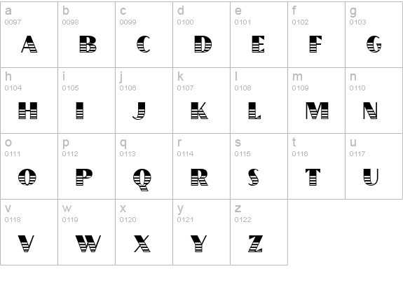 GrancMitSripes lowercase a-z preview