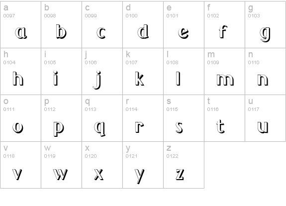 GrandecortShadow lowercase a-z preview