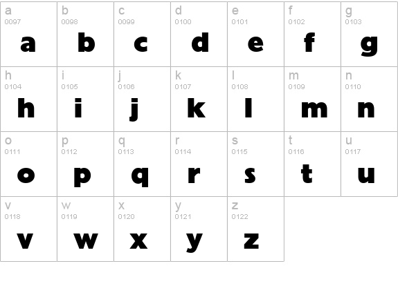 Grandeur-Regular lowercase a-z preview