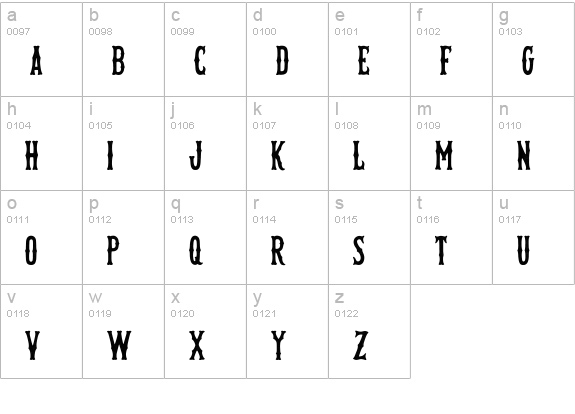 GrandGibson TP Vintage lowercase a-z preview