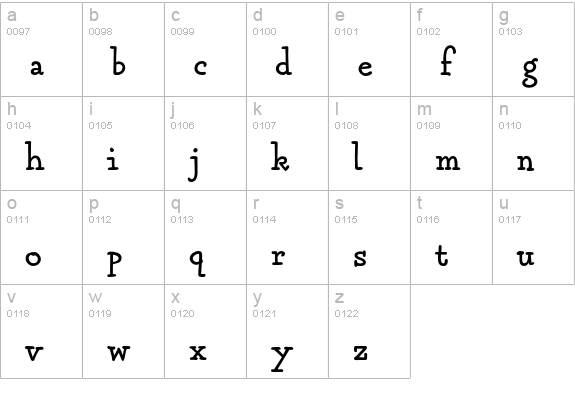 Grandma Bold lowercase a-z preview
