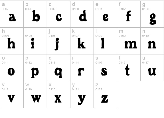GrantCondensed lowercase a-z preview