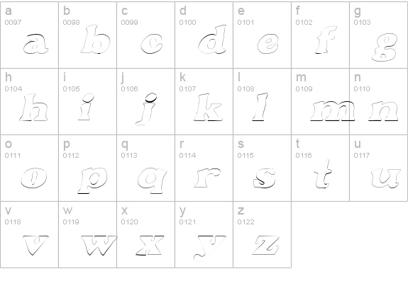 GrantOutline Oblique lowercase a-z preview
