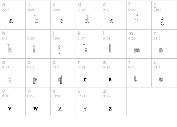 GraphicHC lowercase a-z preview