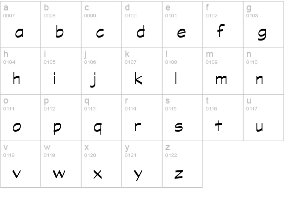 Graphite Std lowercase a-z preview