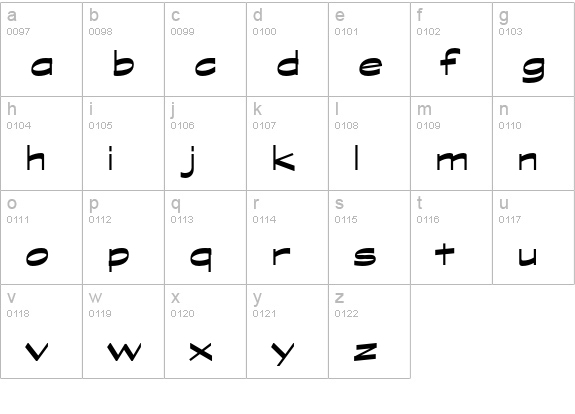 Graphite Std Bold Wide lowercase a-z preview