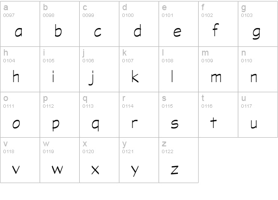 Graphite Std Light lowercase a-z preview