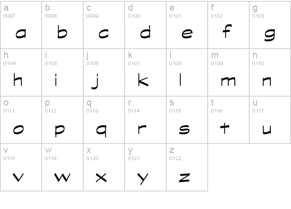 Graphite Std Wide lowercase a-z preview