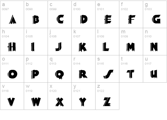 Grauman Regular lowercase a-z preview