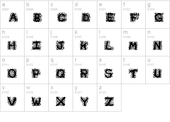 Gravel lowercase a-z preview