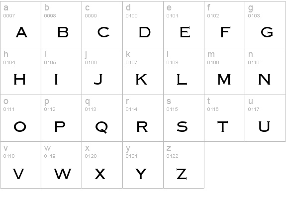 Graverplate Regular lowercase a-z preview
