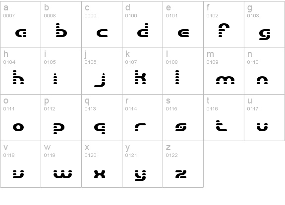 Gravitate Segments BRK lowercase a-z preview
