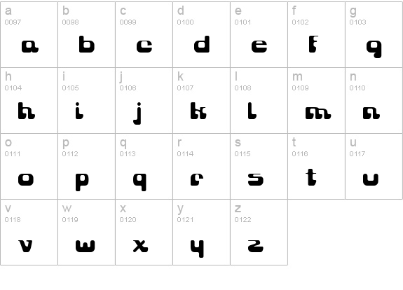 Gravity Sucks lowercase a-z preview