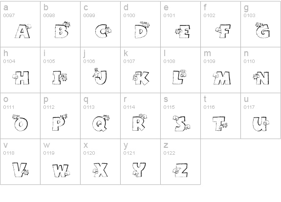 Grazing On Grass lowercase a-z preview