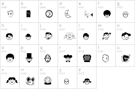 Great Head lowercase a-z preview