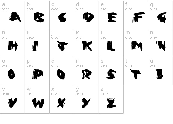Greed lowercase a-z preview