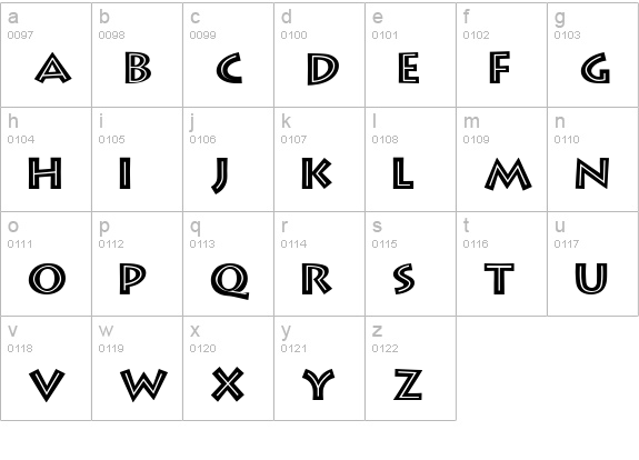 Greek Diner Inline TT lowercase a-z preview