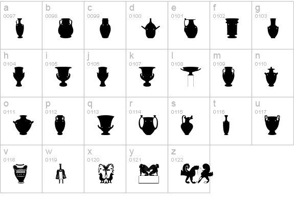 GreekArt lowercase a-z preview