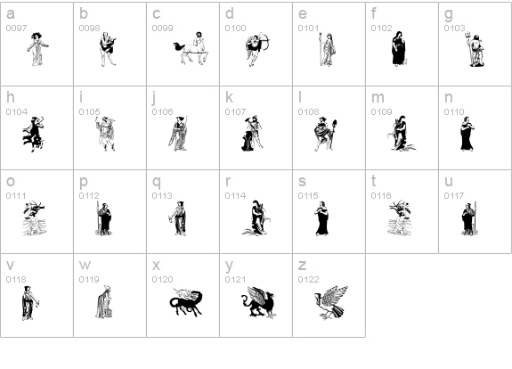 GreekMythes lowercase a-z preview