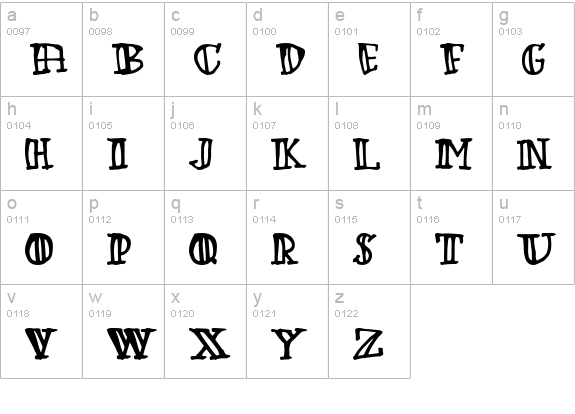 Green Babe lowercase a-z preview