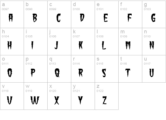 Green Fuz lowercase a-z preview