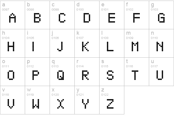 Green Lights lowercase a-z preview