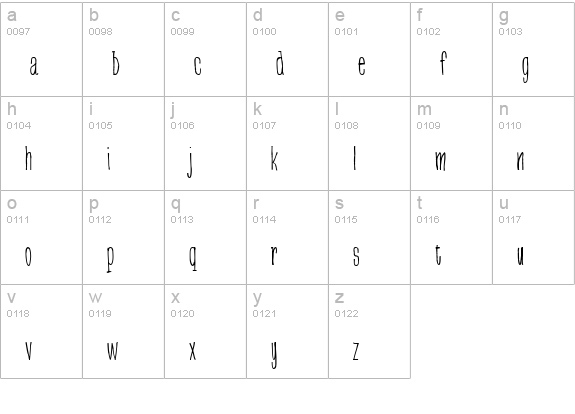 greenbeans Thin lowercase a-z preview