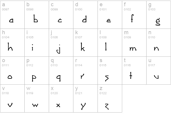 Greetings MF lowercase a-z preview