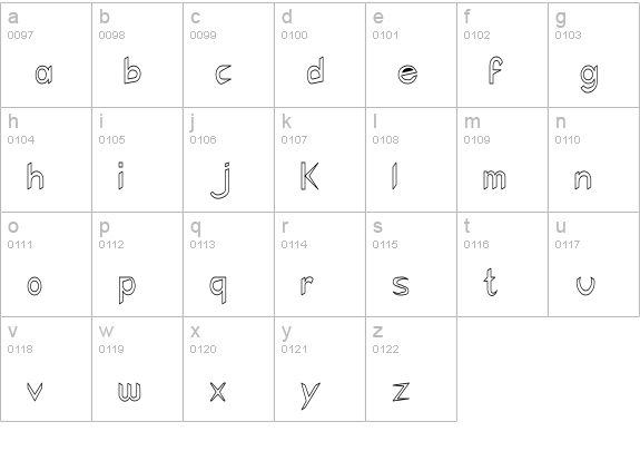 Gregorian__KK lowercase a-z preview
