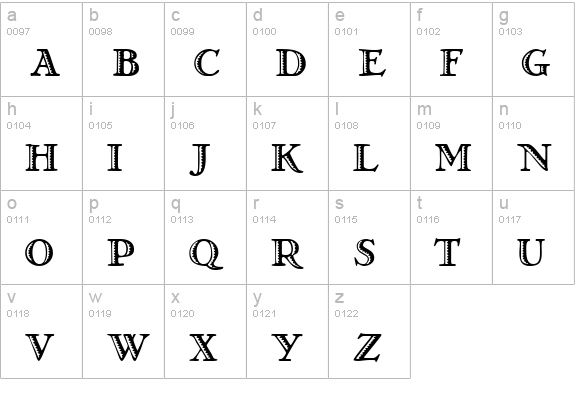 GrekoDeco lowercase a-z preview