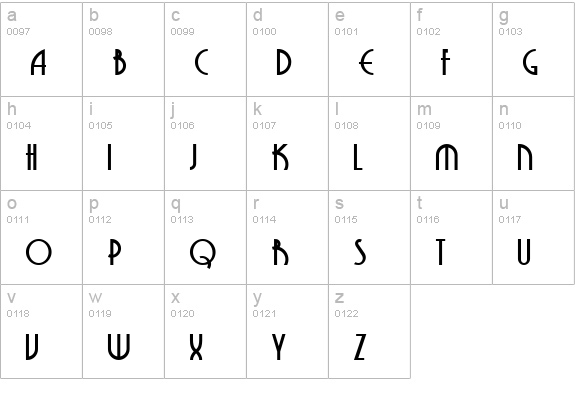 Grenadier NF lowercase a-z preview