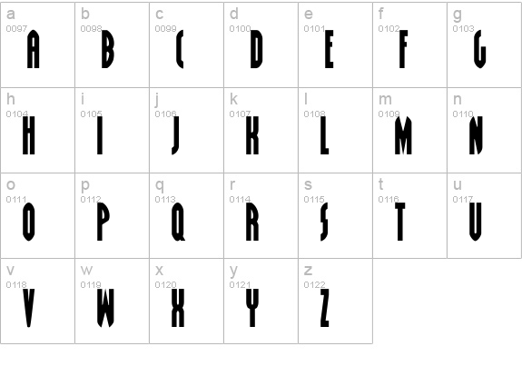 Grendel's Mother lowercase a-z preview